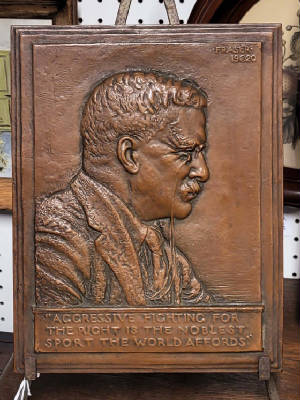 TEDDY ROOSEVELT BRONZE PLAQUE