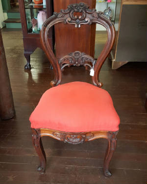CARVED WALNUT SIDE CHAIR