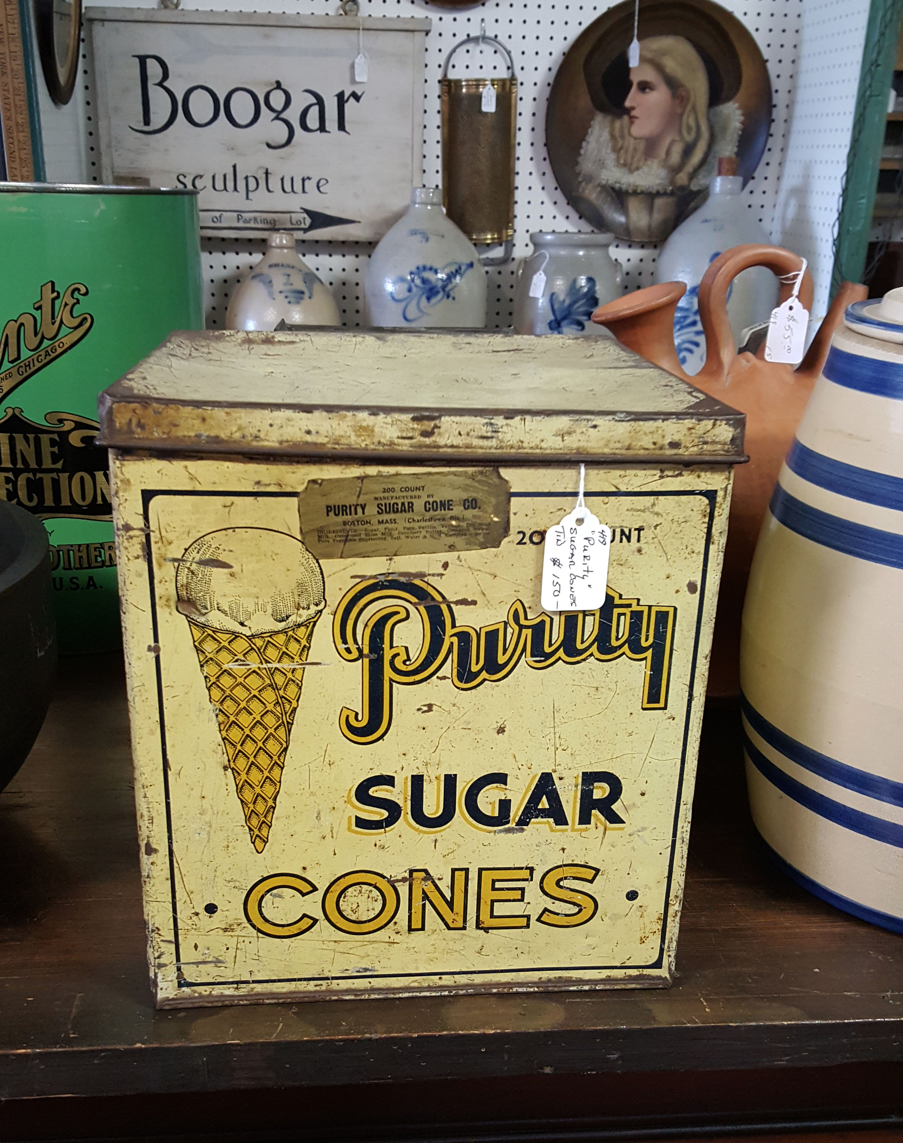 PURITY SUGAR CONES ICE CREAM STORE TIN