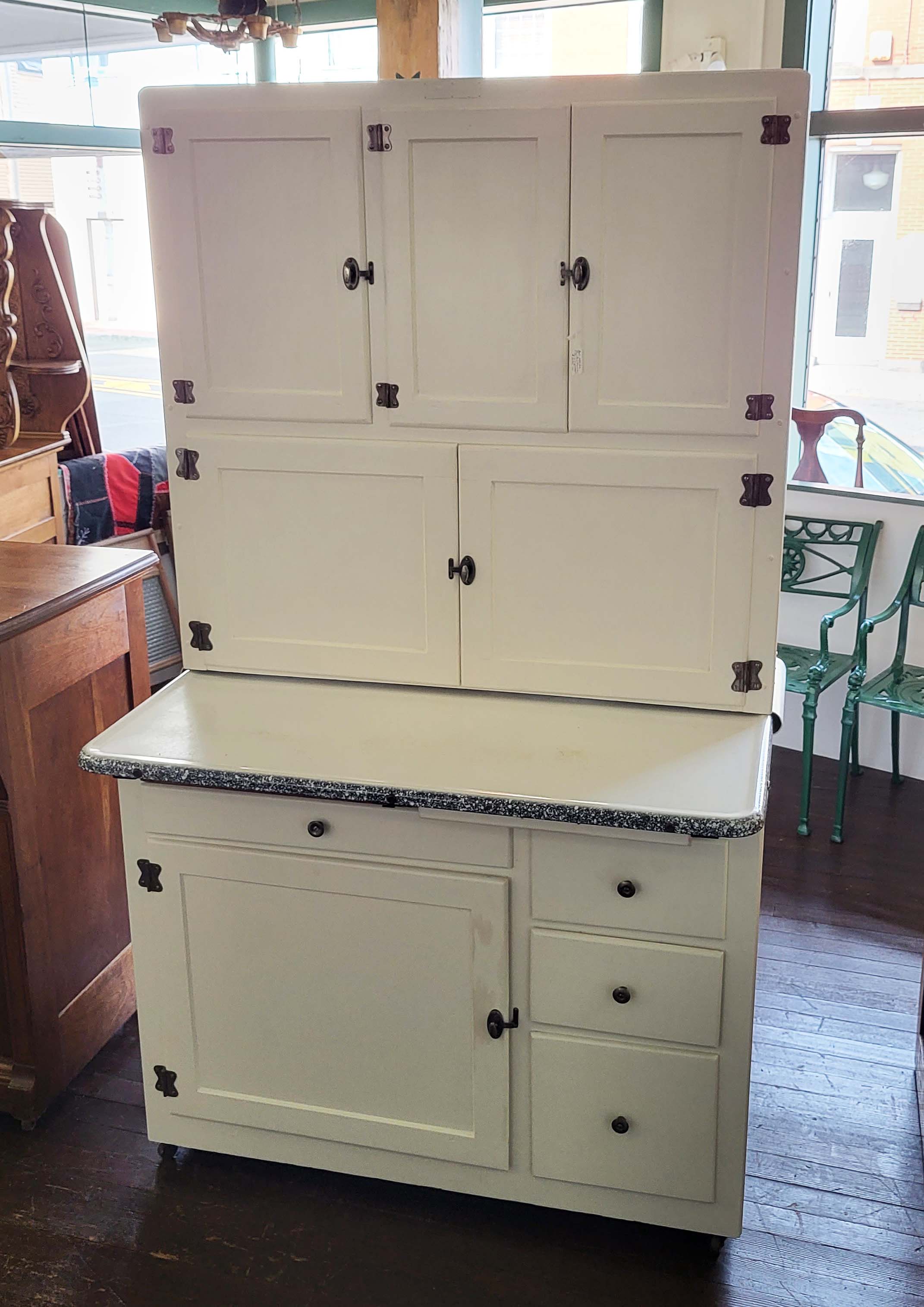 WHITE PAINTED HOOSIER CABINET