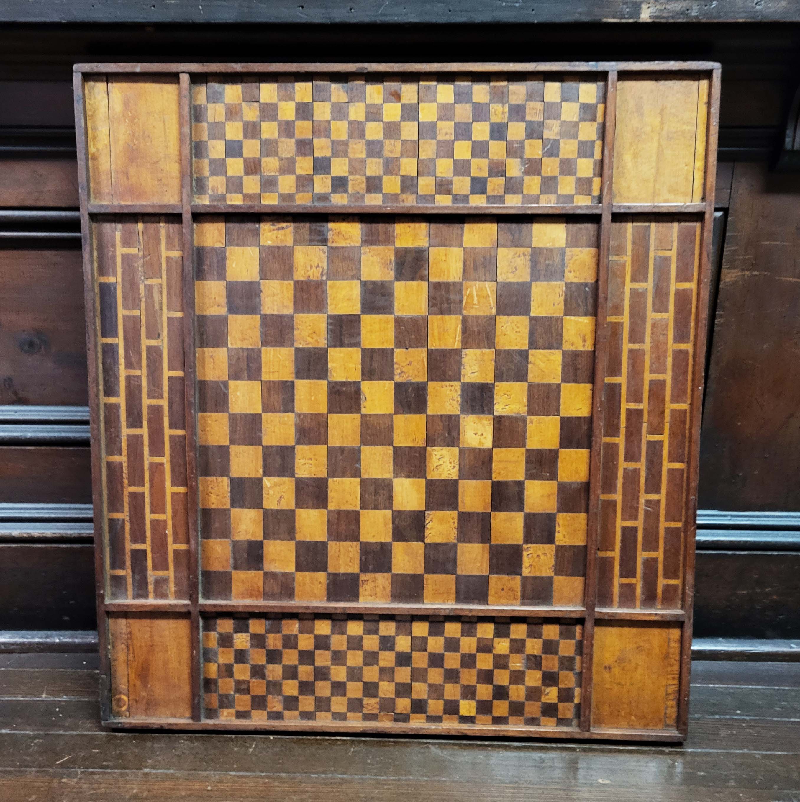 ANTIQUE DOUBLE SIDED GAMEBOARD
