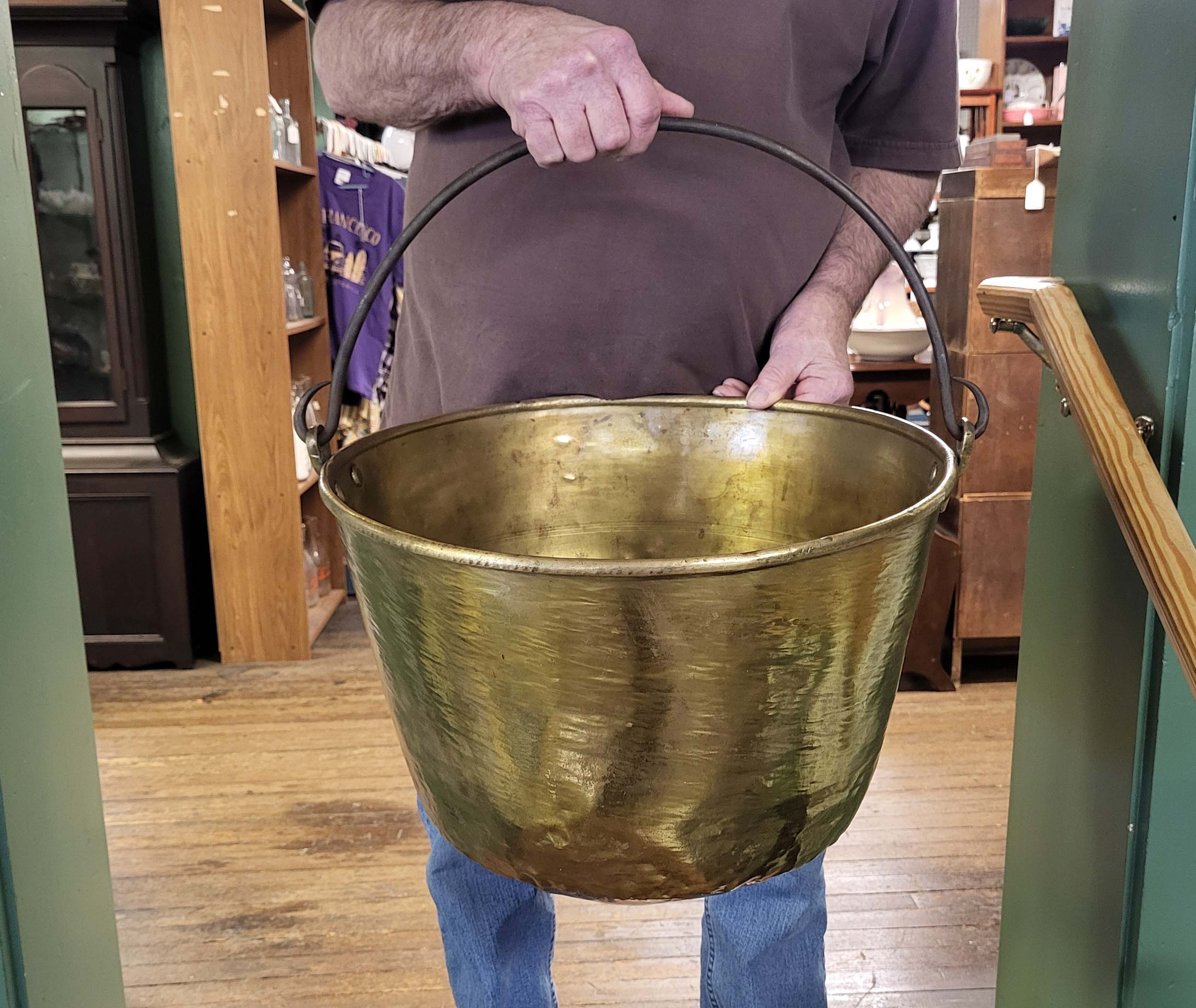 ANTIQUE ENGINE TURNED BRASS PAIL