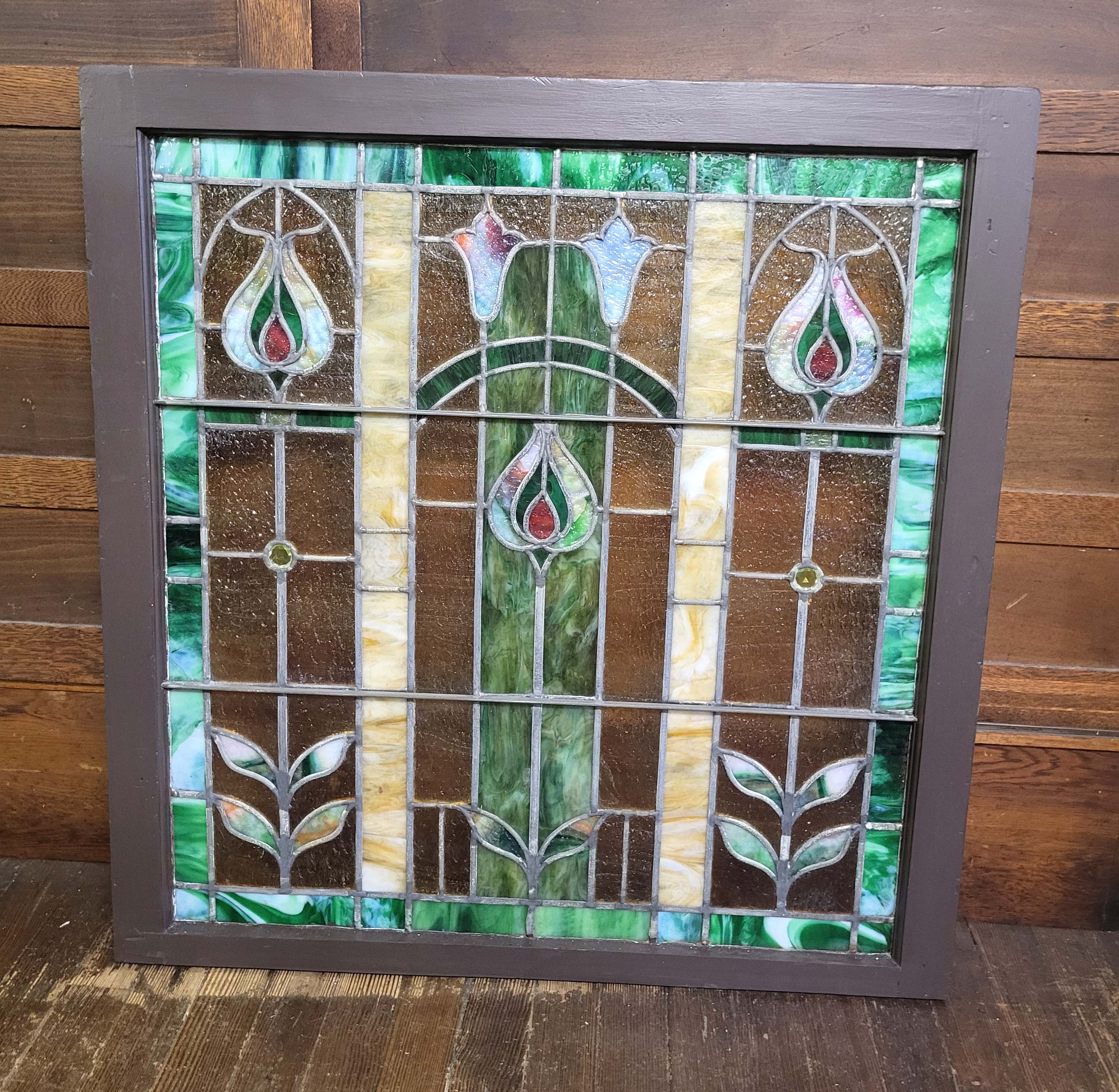 ANTIQUE STAINED GLASS WINDOW