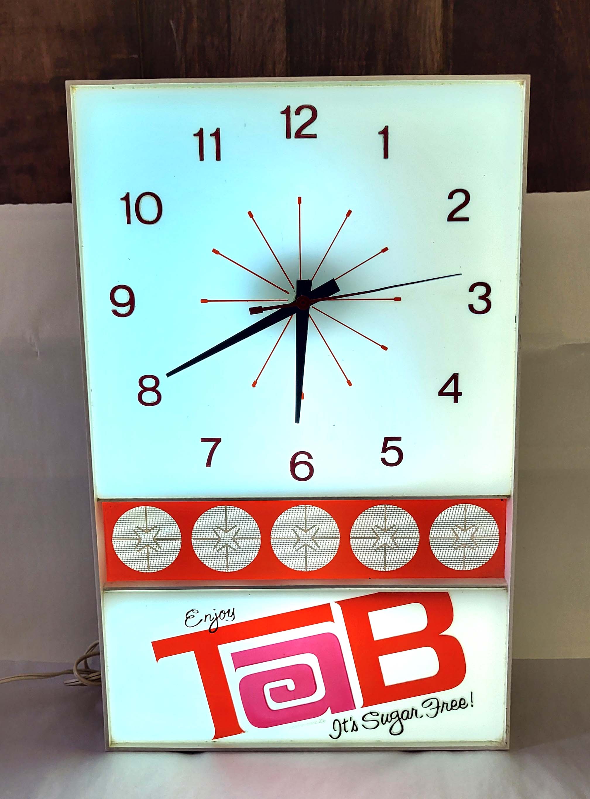 VINTAGE TAB COLA CLOCK