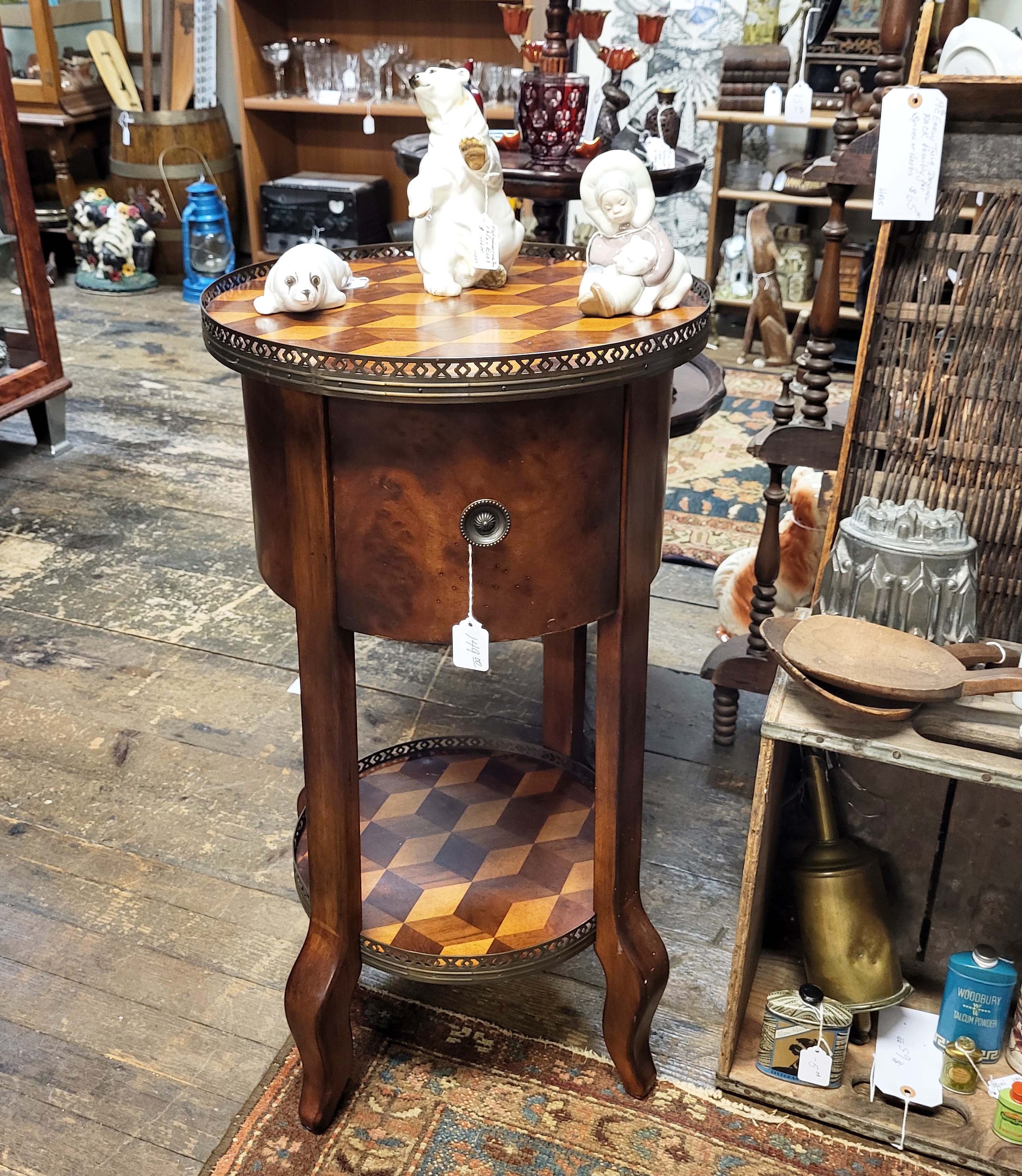 marquetry side table