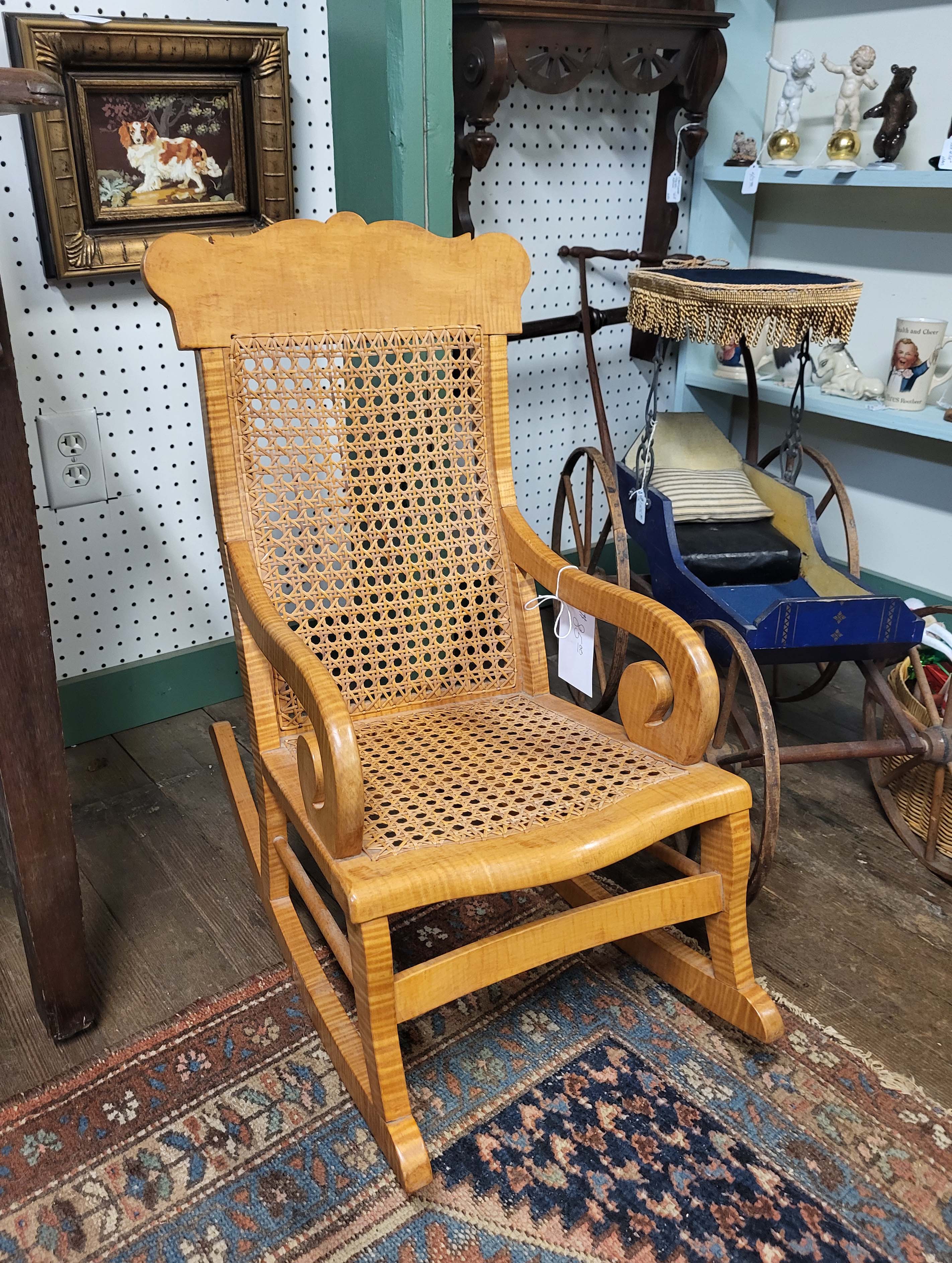 CHILDS TIGER MAPLE ROCKER