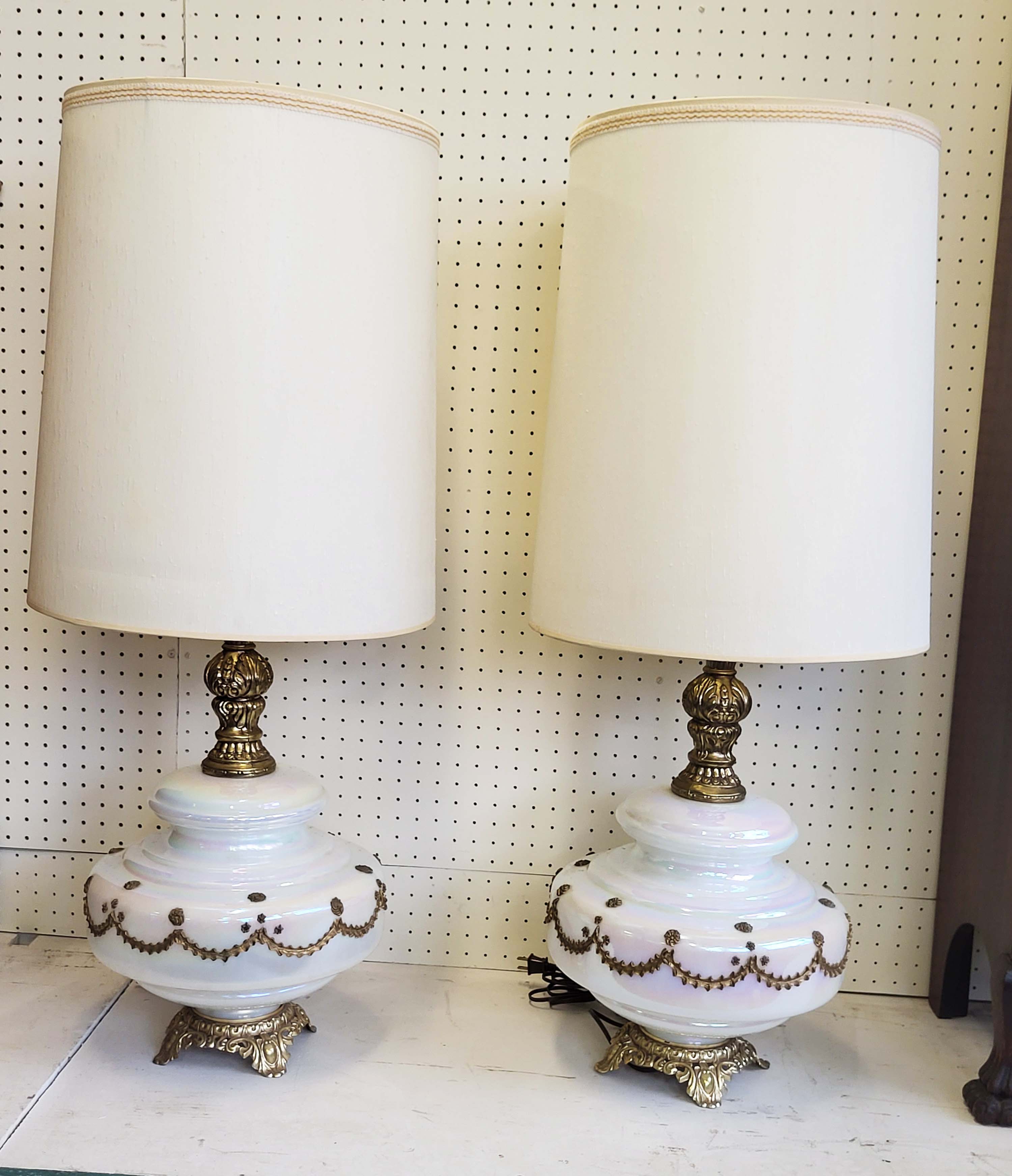 MCM HOLLWOOD REGENCY IRIDESCENT LAMPS