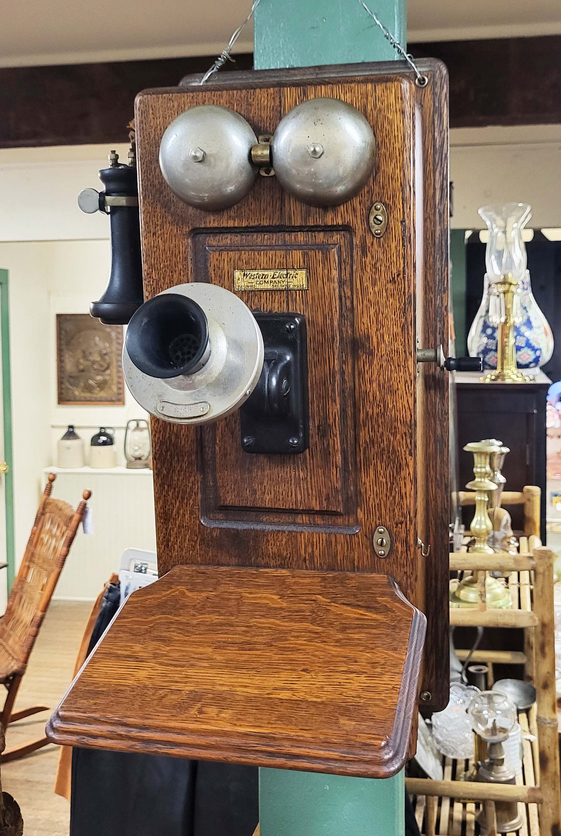 WESTERN ELECTRIC OAK WALL PHONE