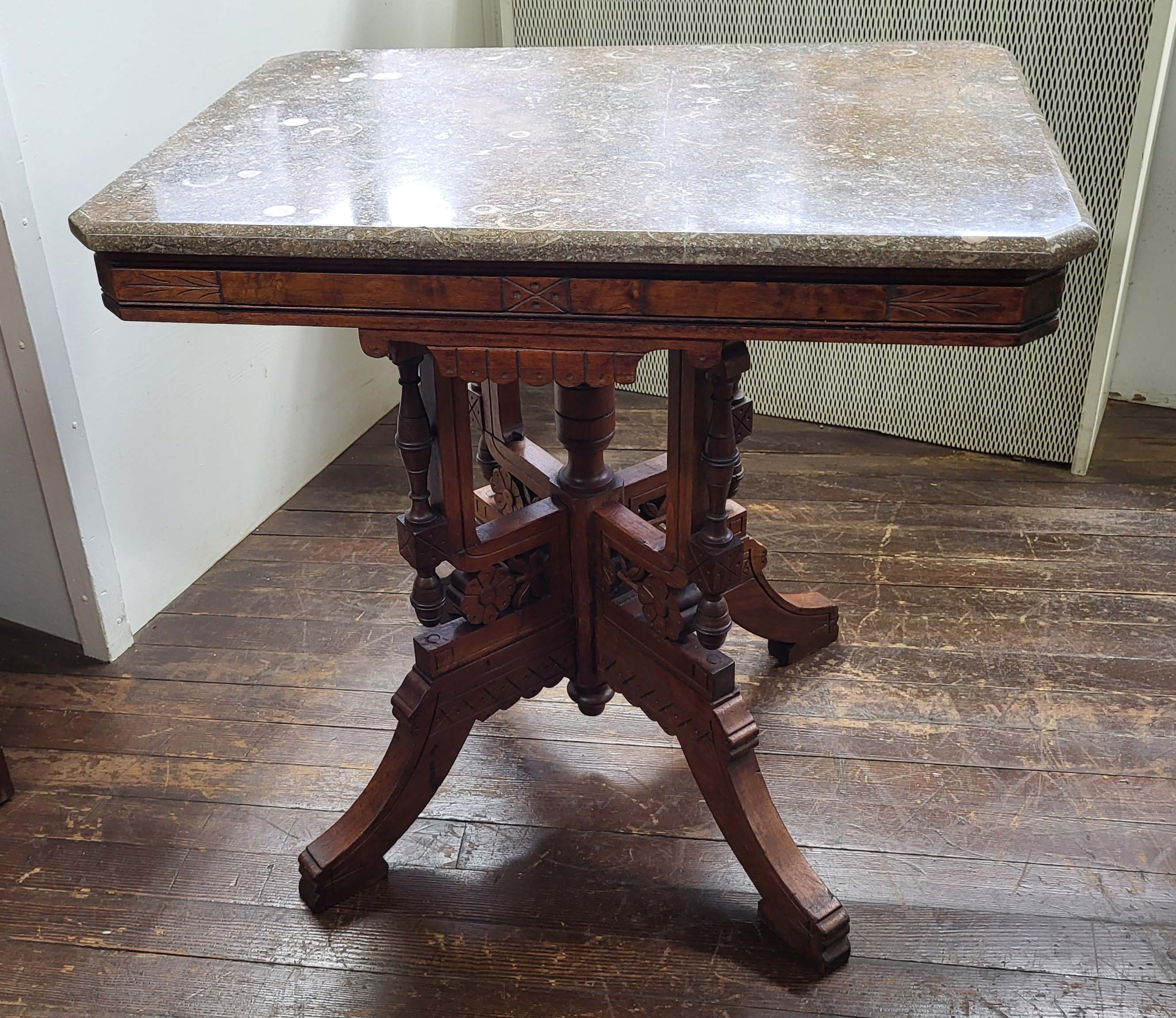 VICTORIAN MARBLE TOP TABLE